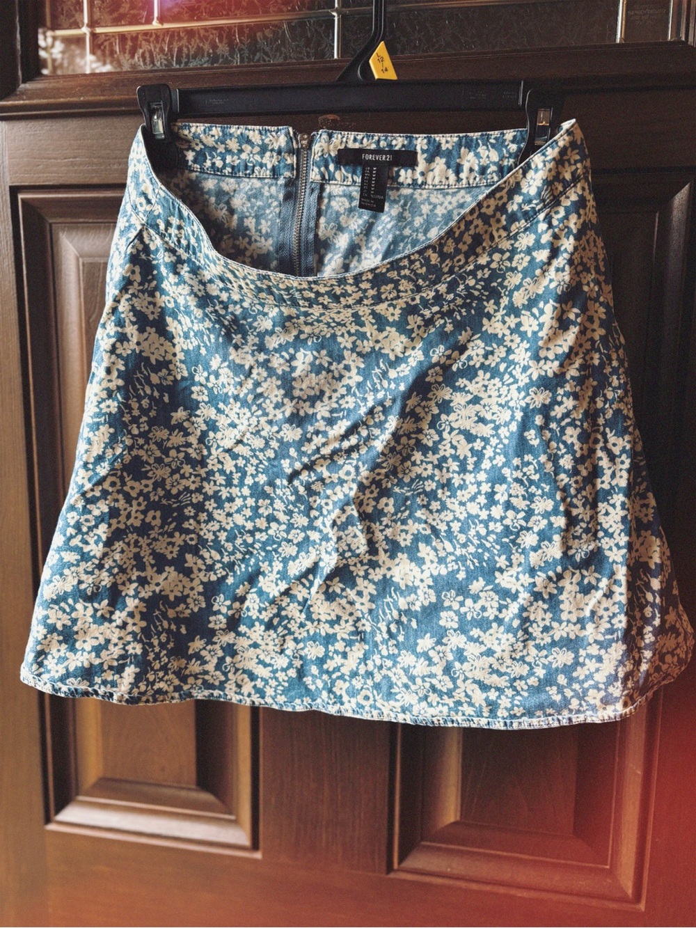 Forever 21 Blue Floral Mini Skirt M - Picture 1 of 6